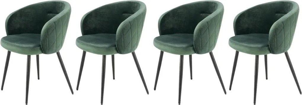 Set di 4 sedie K430 in velluto verde