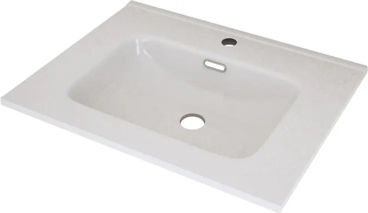 Lavabo d'appoggio rettangolare New L 61 x H 1.8 x P 46 cm in ceramica bianco