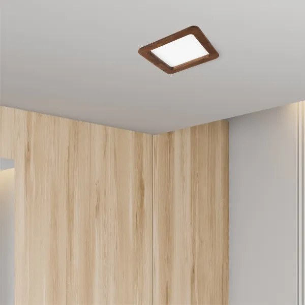 Lampada LED da incasso WOODY SPOT 17W 230V 3000K ciliegio 18,5x18,5 cm