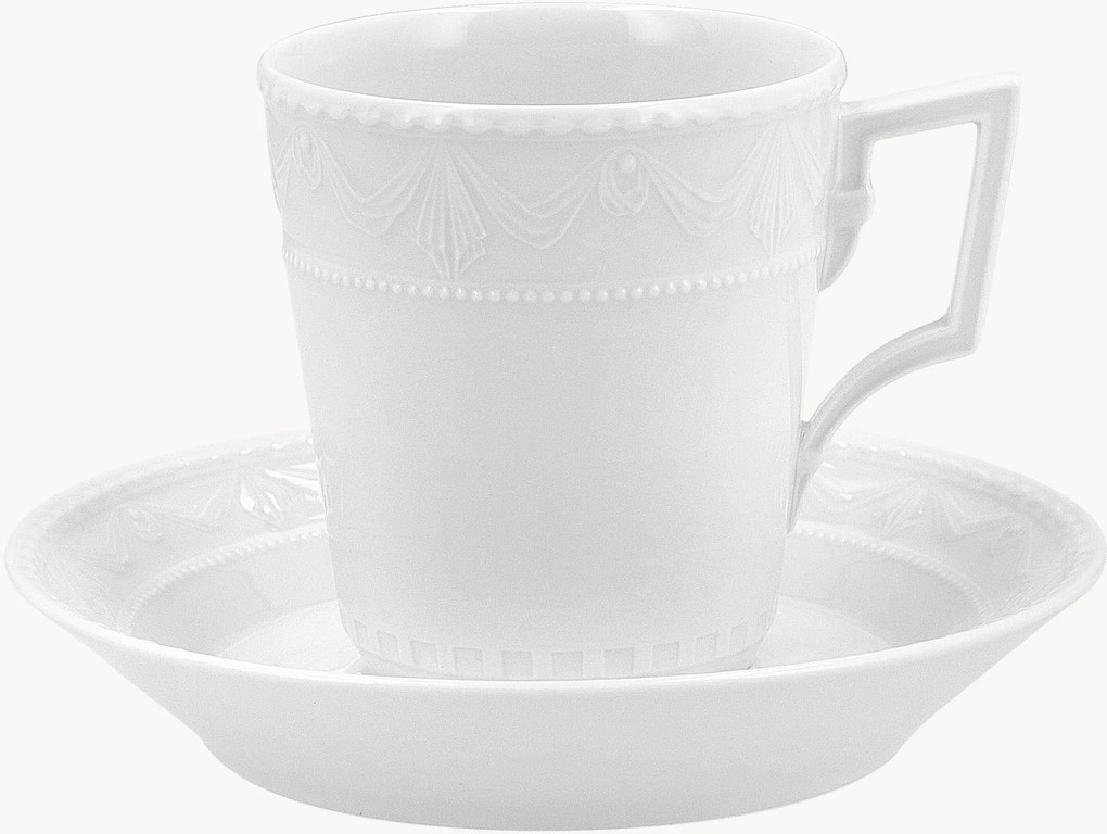 Tazza da caffè in porcellana fatta a mano Kurland con piattino