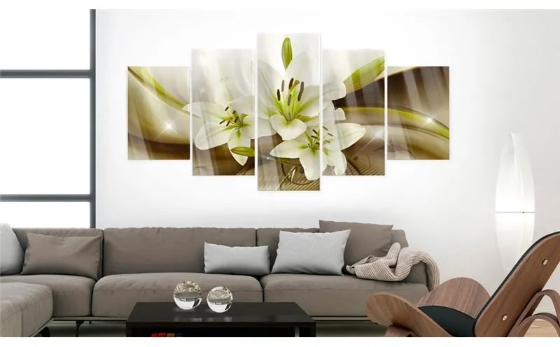 Quadri su vetro acrilico  Modern Lily [Glass]  Colore Viola, Dimensioni e Misure 100x50