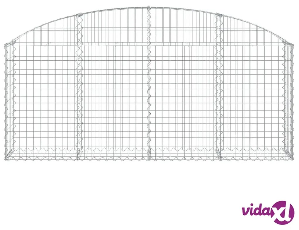vidaXL Cesto Gabbione ad Arco 200x30x80/100 cm Ferro Zincato