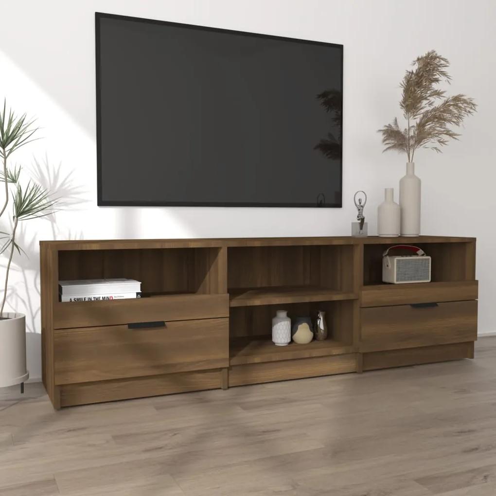 Mobile tv rovere marrone 150x33,5x45 cm in legno ingegnerizzato