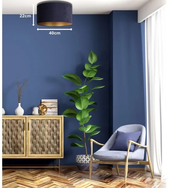 Duolla - Plafoniera ROLLER 1xE27/15W/230V diametro 40 cm blu/oro