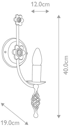 Elstead BY1-BLACK - Applique BELFRY 1xE14/60W/230V