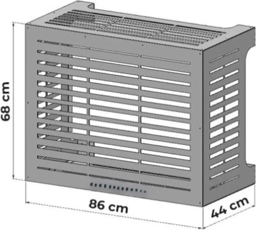 Copricondizionatore Copertura per Climatizzatore 86x44x68 cm Linear M in Alluminio Bianco...