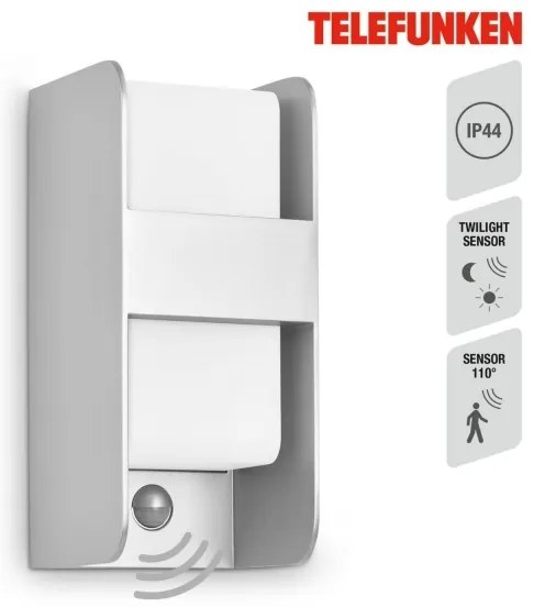 Telefunken 321104TF-Applique da esterno con sensore 1xE27/12W/230V IP44 bianco