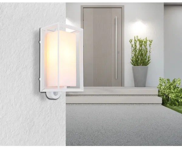 Globo 31982WS - Applique da esterno con sensore LOGANA 1xE27/60W/230V IP44 bianco