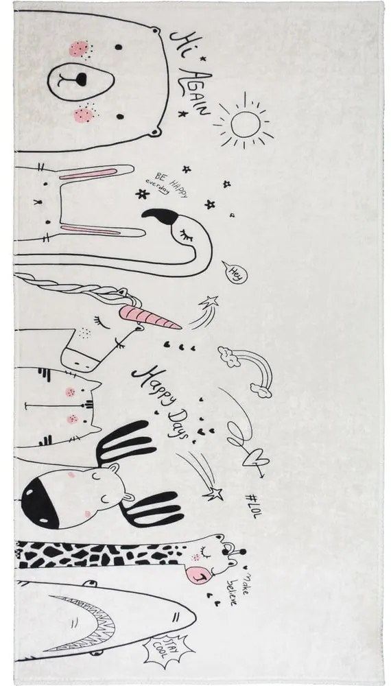 Tappeto per bambini avorio lavabile 120x180 cm Animal Kingdom – Vitaus