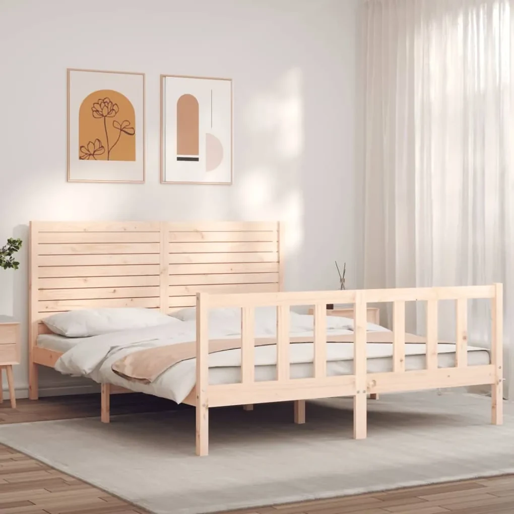 Giroletto con testiera 160x200 cm in legno massello