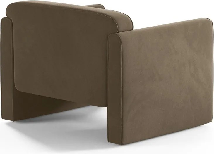 Poltrona grigio tortora con rivestimento in velluto Abby – Micadoni