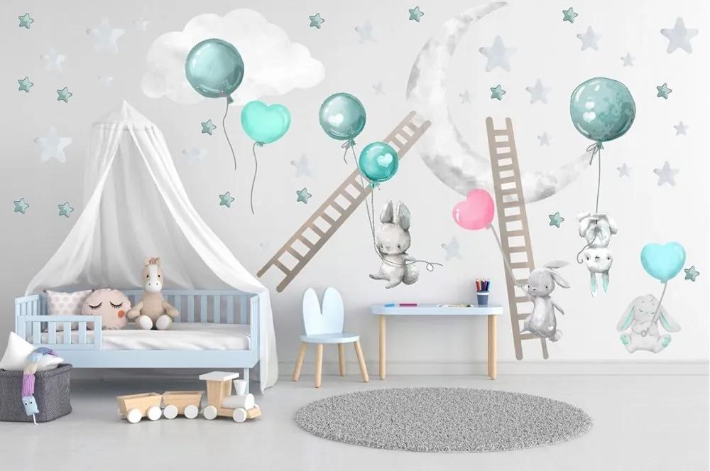 Simpatico adesivo da parete per bambini Cielo notturno allegro 80 x 160 cm