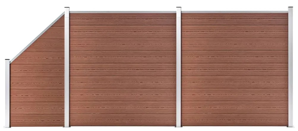 Pannelli Recinzione 2 Quadrati 1 Inclinato 446x186cm Marrone /