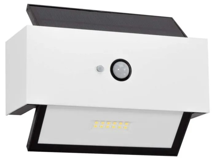 Applique LED Solare Bianca, Rettangolare, con Sensore di Movimento Colore Bianco Naturale 4.000K