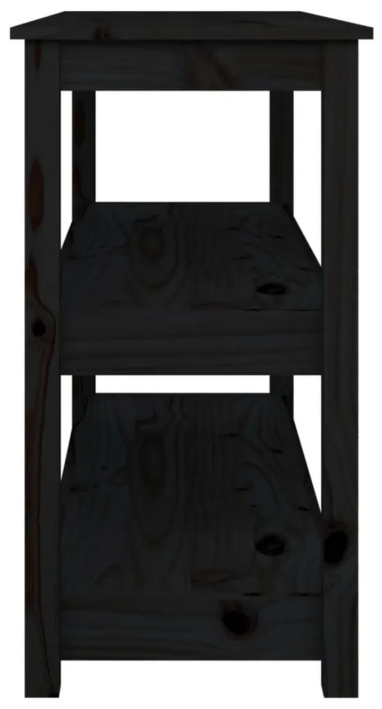 Tavolo Consolle Nero 110x40x74 cm in Legno Massello di Pino