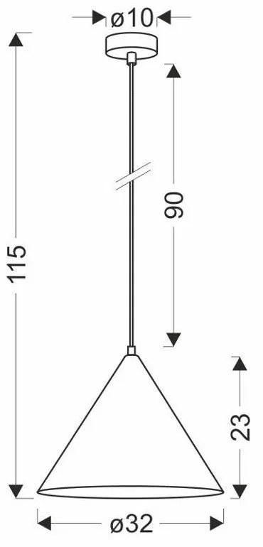 Lampada a sospensione marrone con paralume in metallo ø 32 cm Dunca - Candellux Lighting