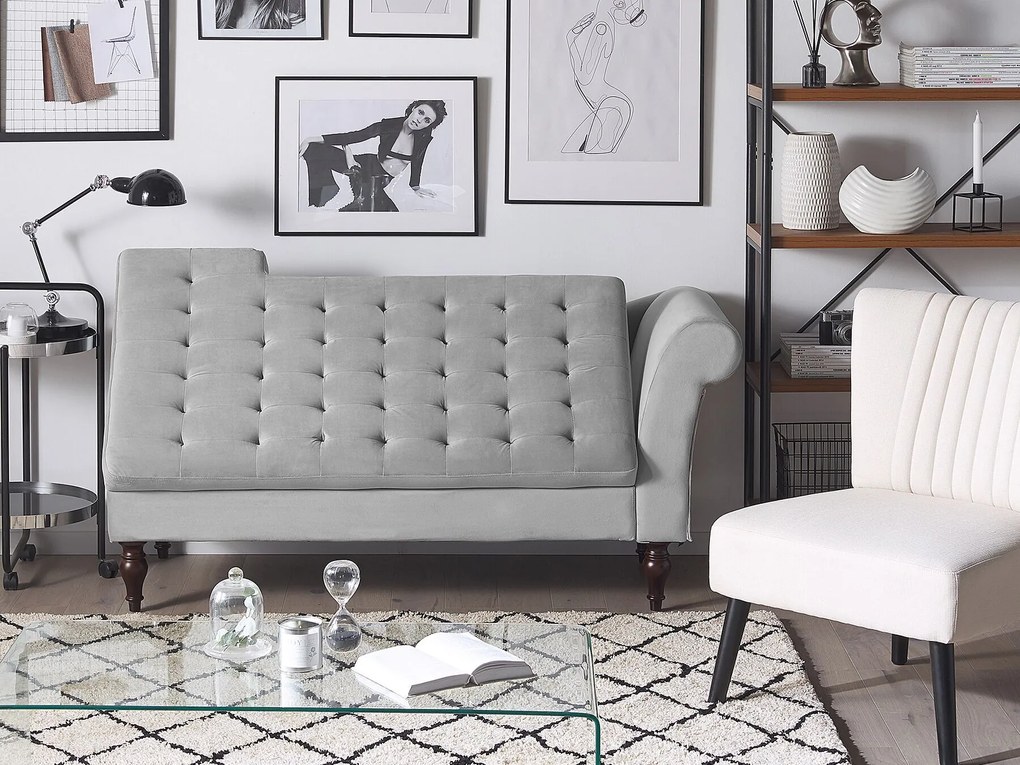 Chaise longue con contenitore grigio chiaro PESSAC Beliani