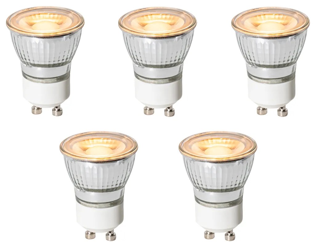Set di 5 lampadine LED GU10 dimmerabili 3,5 cm 4W 228 lm 2200K