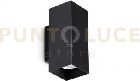 Look square applique a parete 2 luci attacco gu10 nero 15cm l.6cm l...