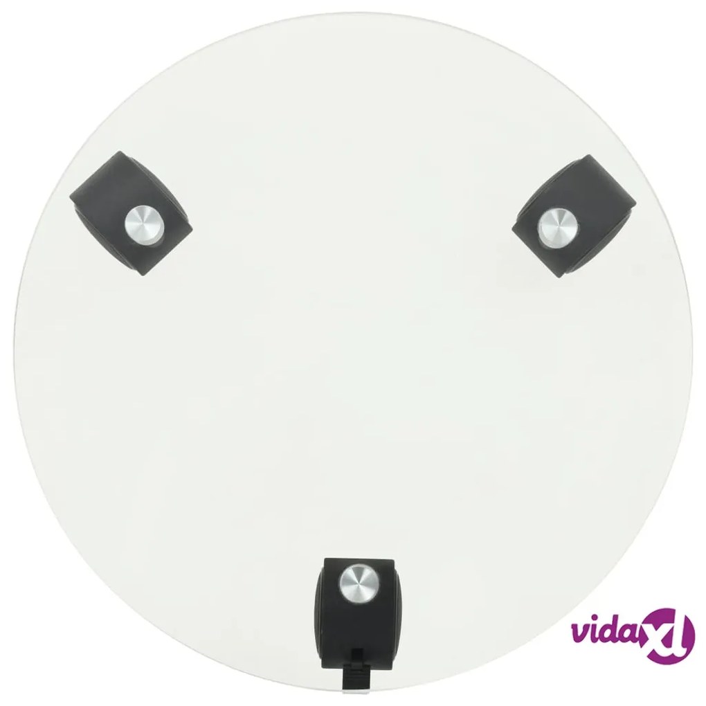 vidaXL Pedane con Ruote per Piante 2pz in Vetro Temperato Rotondo 28cm