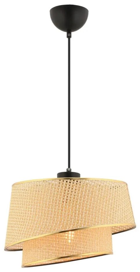 Lampadario sospeso a cavo BARETTE 1xE27/60W/230V marrone/oro