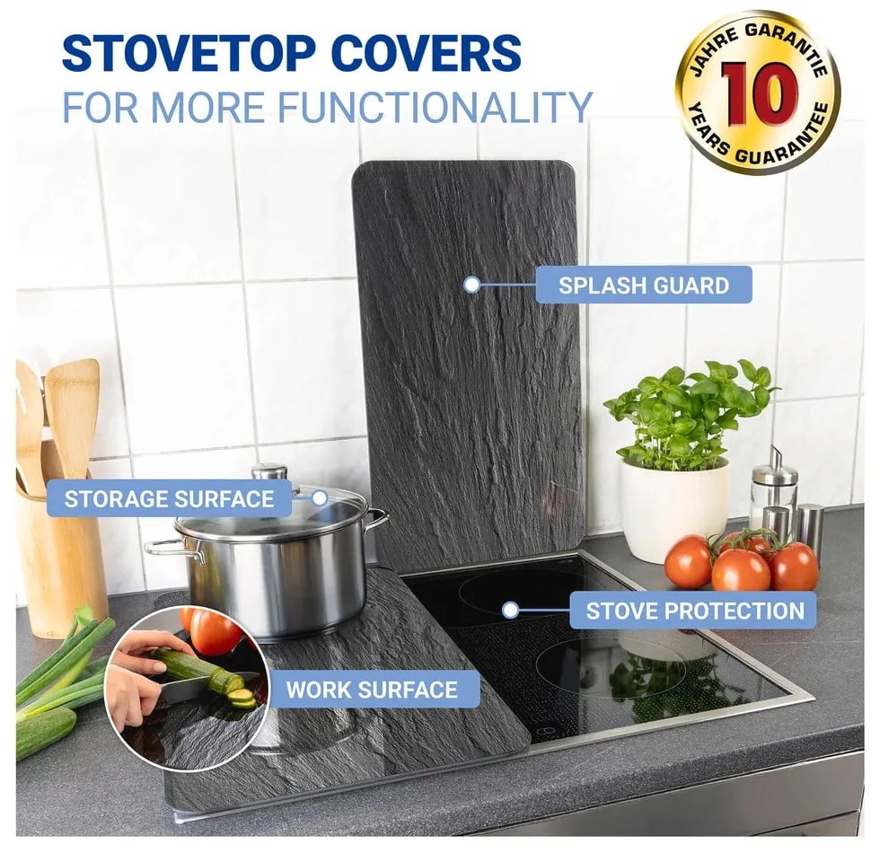 Set di 2 cappe da cucina in vetro con, 52 x 30 cm Slate - Wenko