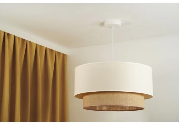 Duolla - Lampadario a sospensione con filo BOHO 1xE27/15W/230V diametro 60 cm beige/marrone