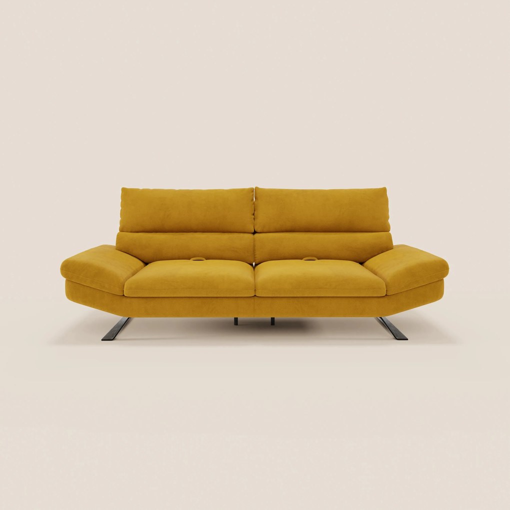 Eclipse Divano dal design moderno 2 e 3 posti con schienali traslanti - piedini alti in elegante microfibra smacchiabile T11