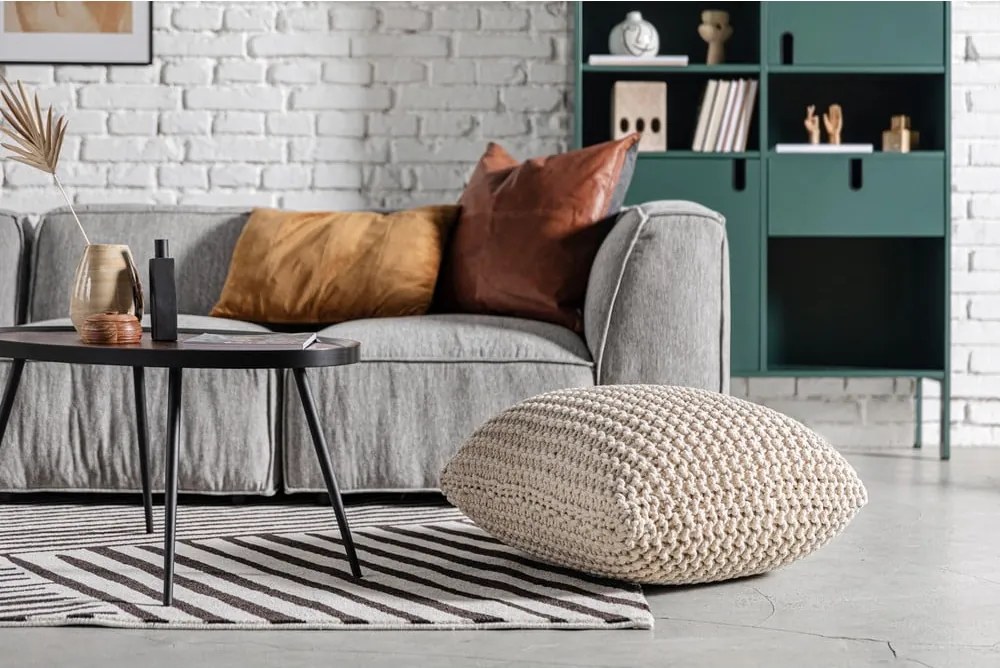 Pouf cuscino rosso mattone in maglia - Bonami Essentials