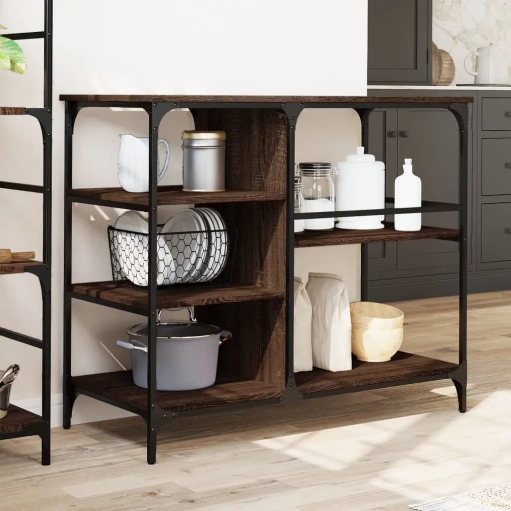 Carrello cucina rovere marrone 100x45x89,5 cm legno multistrato