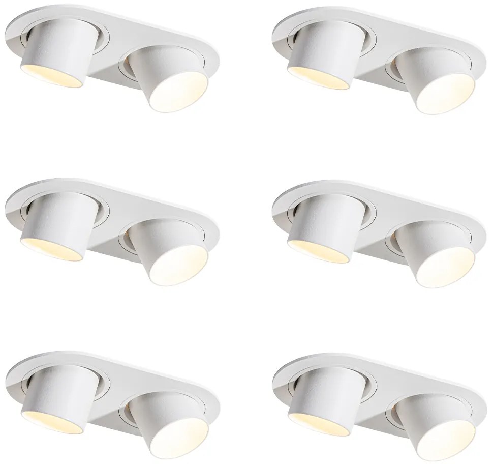 Set di 6 faretti da incasso bianchi GU10 35mm orientabili 2 luci - Installa