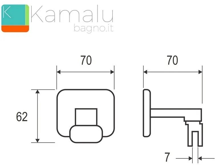 Kamalu - Kit supporto specchio o vetro in ottone KSS-100