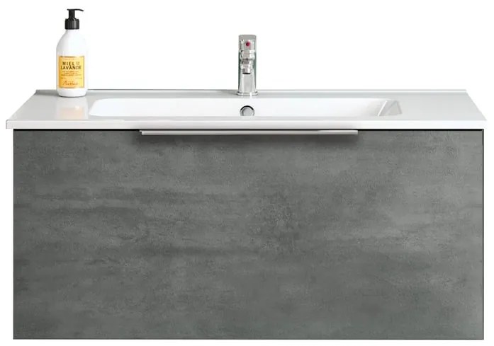 Mobile da bagno sotto lavabo Portland grigio L 89 x H 40 x P 45.5 cm 1 cassetto, lavabo non incluso