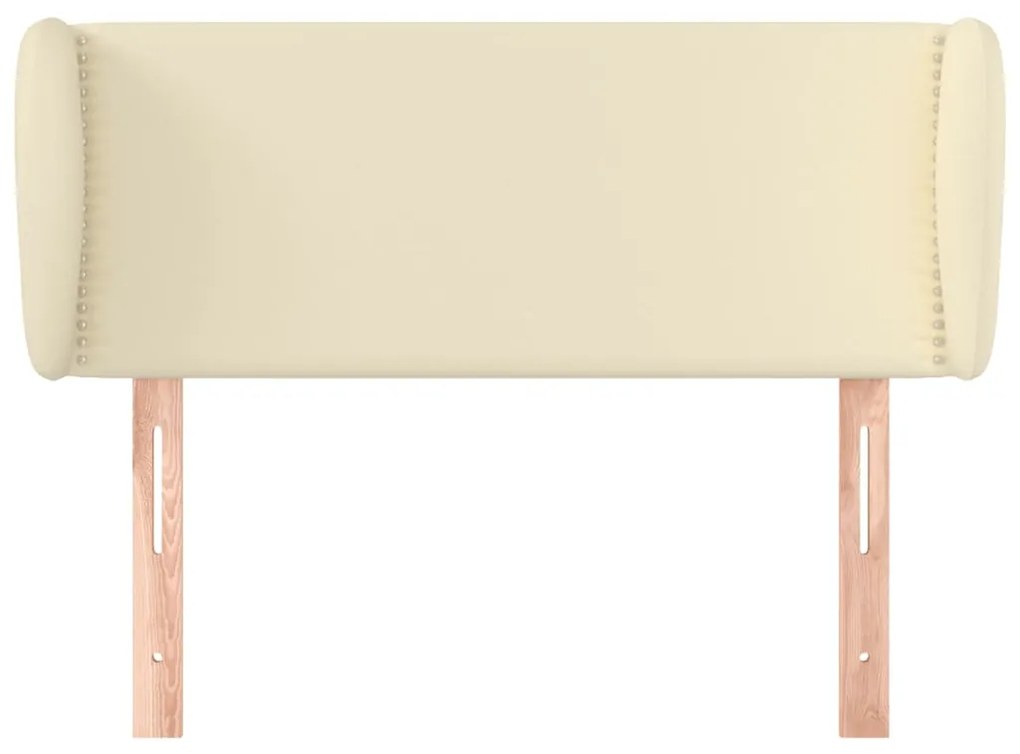 Testiera ad orecchio crema 103x23x78/88 cm in similpelle