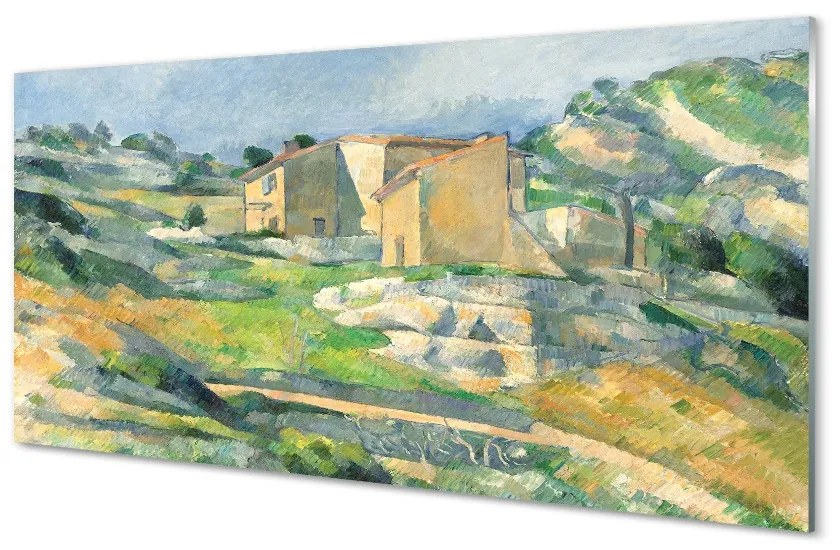 Quadro vetro Case in provenza - paul cézanne 100x50 cm 2 appendini