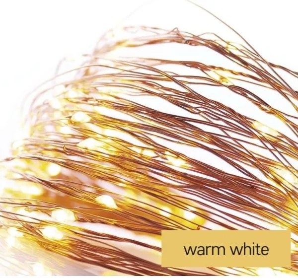 Catena luminosa LED per esterni 100xLED/15m IP44, bianco caldo