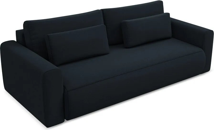 Divano blu scuro allungabile/con contenitore con rivestimento in velluto 238 cm Kapua – Makamii