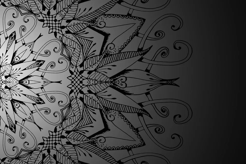 Quadro su tela – Mandala in bianco e nero