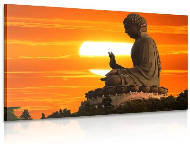 Quadro su tela – Statua di Buddha al tramonto