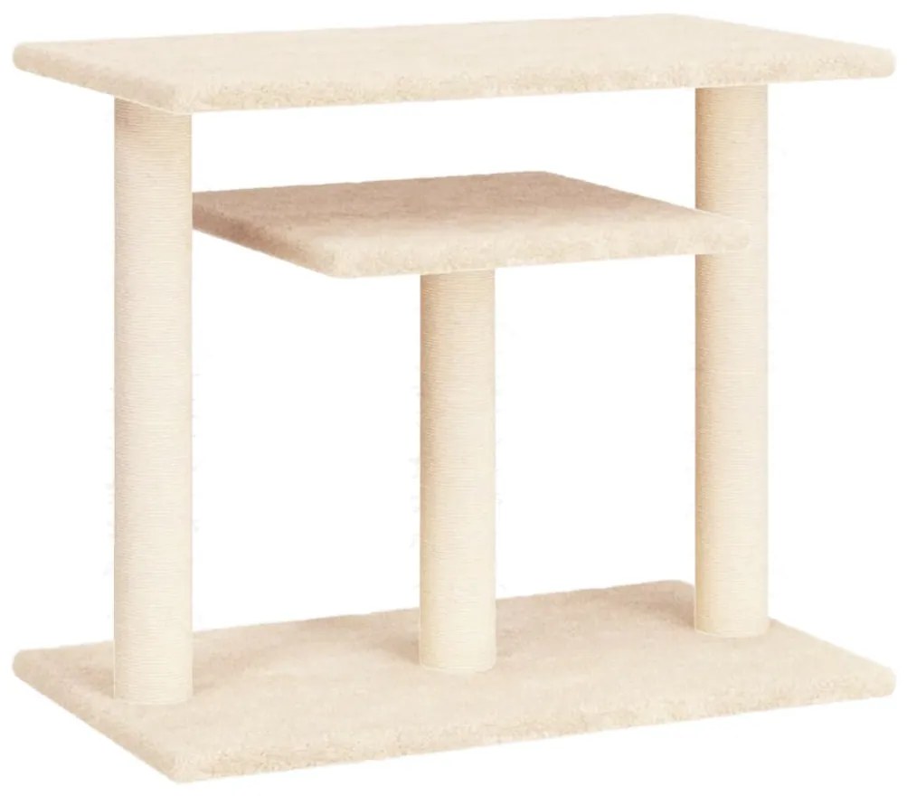 Pali tiragraffi per gatti con piattaforme crema 62,5 cm
