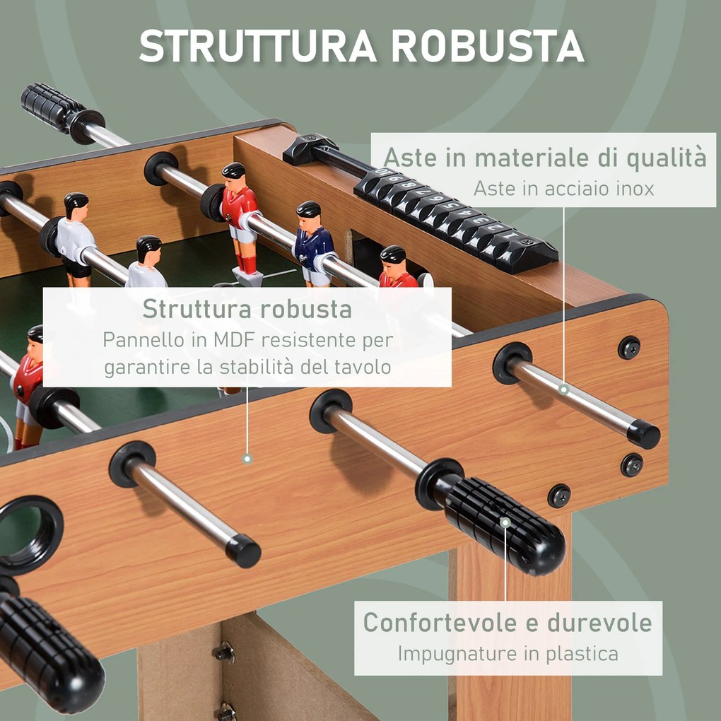 Calcio Balilla Professionale in Legno MDF 87x43x78 cm...