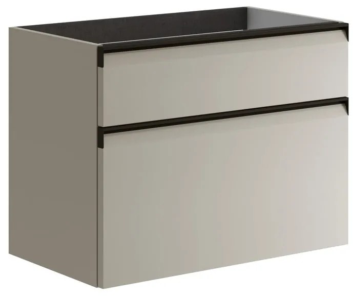 Mobile da bagno sotto lavabo Fusion beige opaco L 79.5 x H 60 x P 45.5 cm 2 cassetti, lavabo non incluso