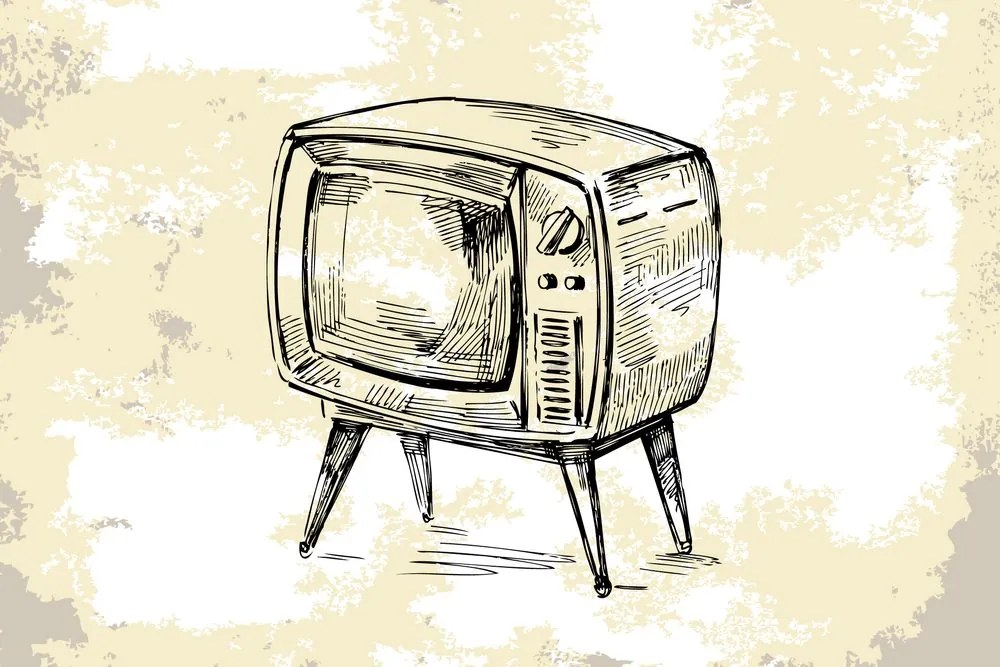 Carta da parati autoadesiva – Televisore retrò
