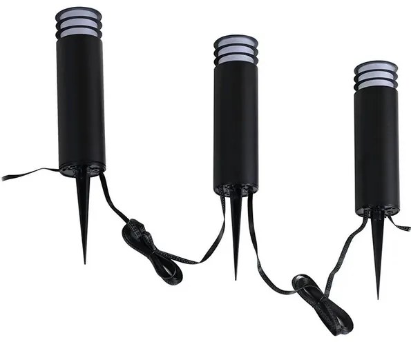 Kaelo LED Smart Lampada da Giardino w/Picco di terra 3 pcs. Nero - Lindby