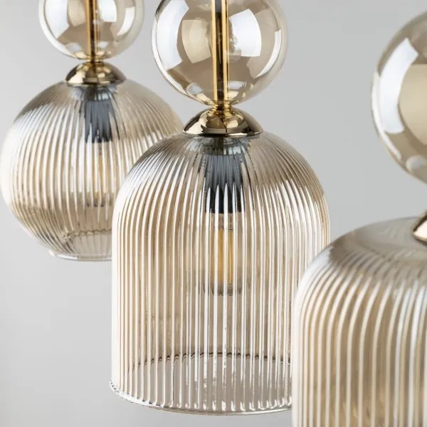 Lampada a sospensione SOPHIA con cavo 3xE14/10W/230V Nero/Beige fumé