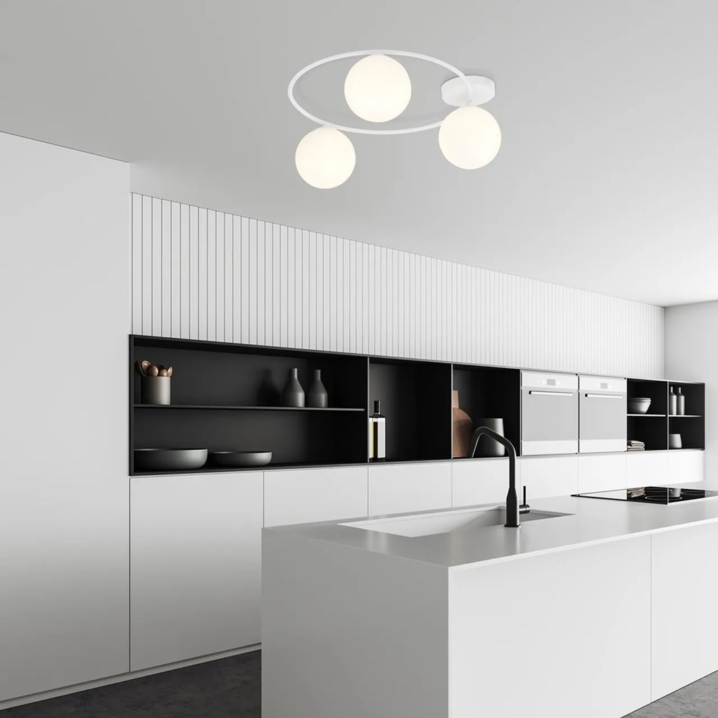 Lampada da soffitto in acciaio SOPRA 3 da interno 3xE14