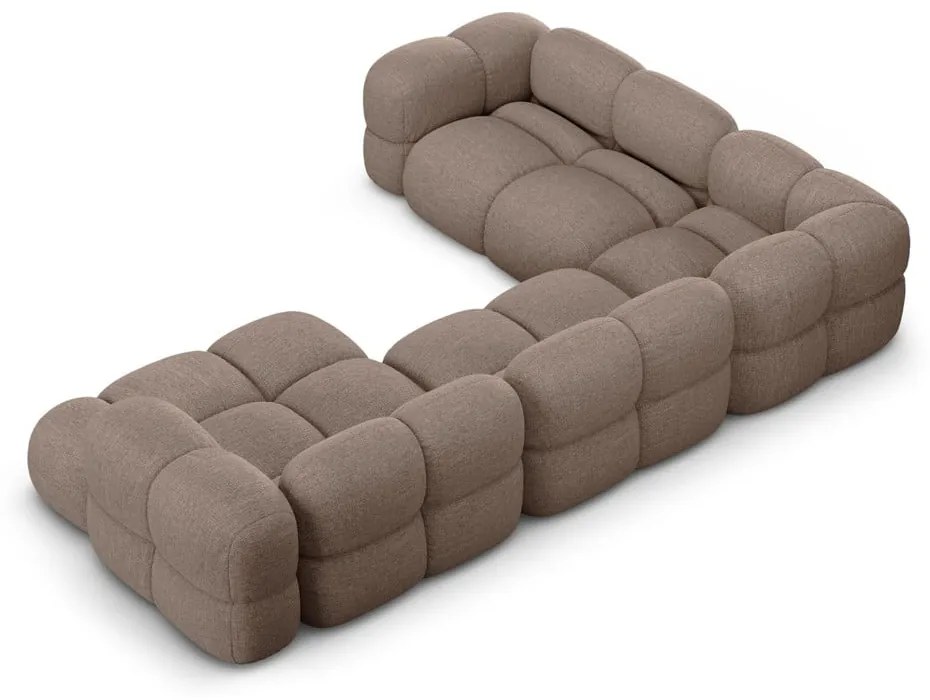 Divano angolare marrone (con penisola a sinistra/a U) Loretto – Cosmopolitan Design