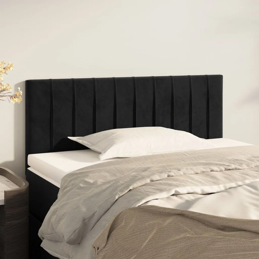Testiera Nera 90x5x78/88 Cm İn Velluto /