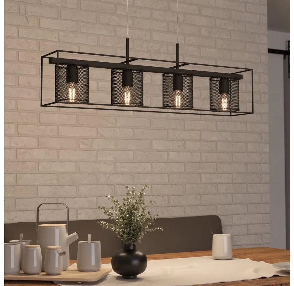 Eglo 43773 - Lampadario a sospensione con filo CATTERICK 4xE27/40W/230V