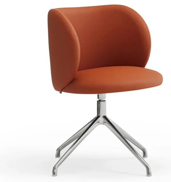 Sedia da pranzo arancione in imbottito Mogi – Teulat